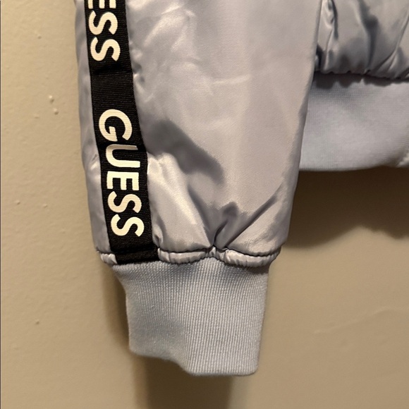 Guess Silver Bomber Jacket with Logo Zipper - Picture 4 of 6